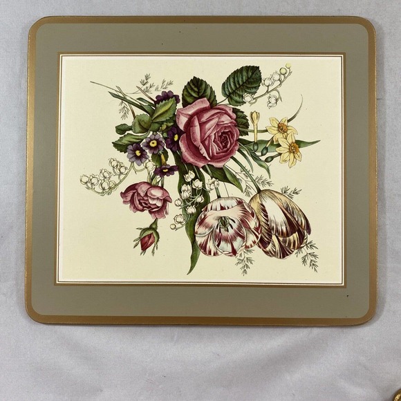 Set of 4 Floral Traditional Pimpernel Placemats 8 5/8" x 7 5/8" In Box * (B1) - Picture 3 of 8